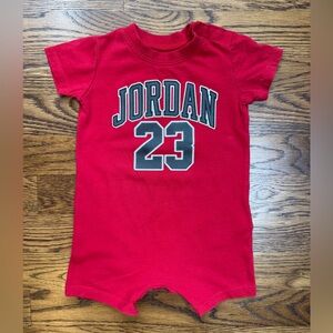 Michael Jordan Red Baby Romper Onesie  with Jordan Number 23 Graphic Size 6M